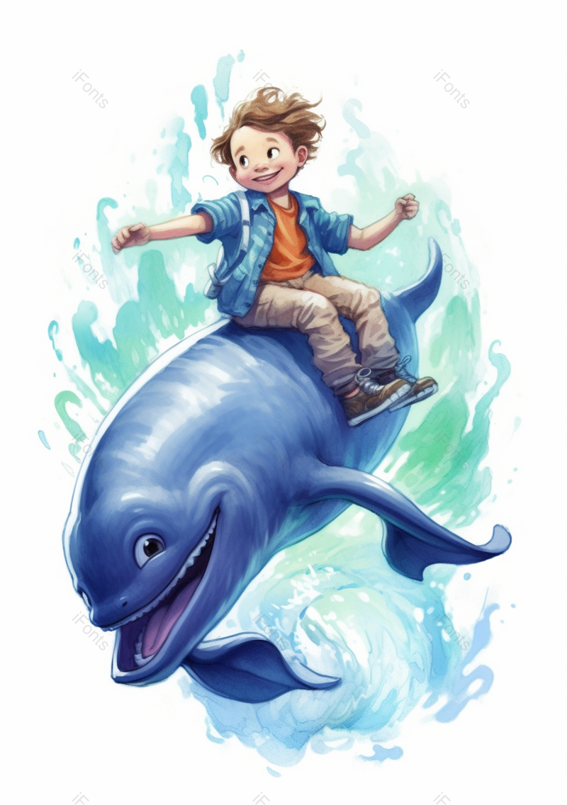 儿童节充满想象力童趣孩子们乘着鱼飞翔在蓝天碧海之上插画,插画/手绘图,插画/手绘图库,插画/手绘图下载,插画/手绘